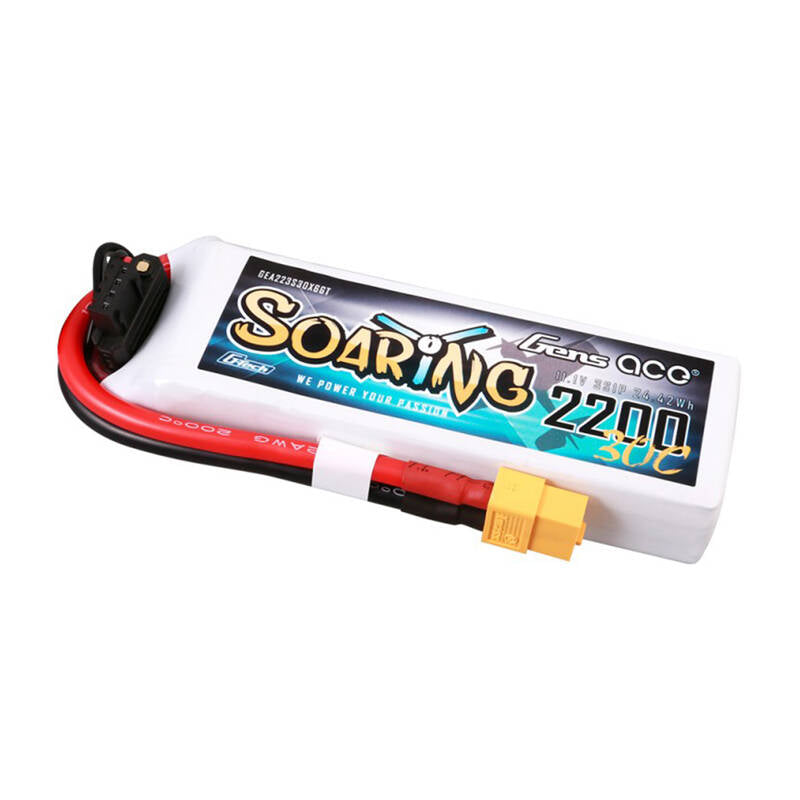 Gens ace G-Tech Soaring 2200mAh 11.1V 30C 3S1P Lipo Batte - Image 1