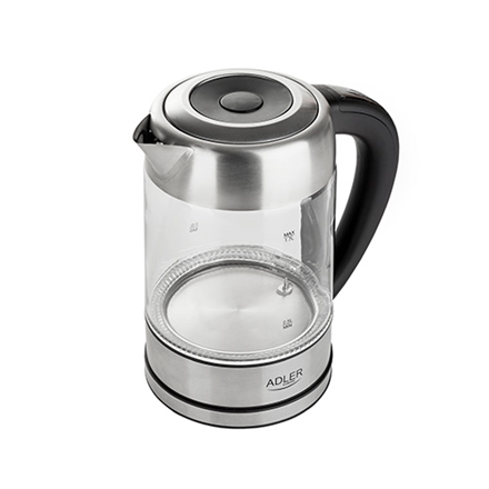 Adler | Kettle | AD 1247 | With electronic control | 1850 W | 1.7 L | Stainless steel/Glass | 360° rotational base | Sta