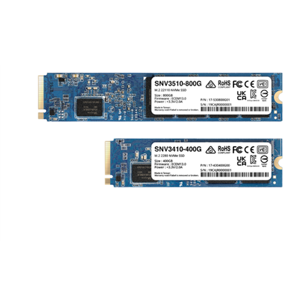 Synology | SSD | SNV3410-400G | 400 GB | SSD form factor M.2 2280 | Solid-state drive interface M.2 NVME | Read speed 30