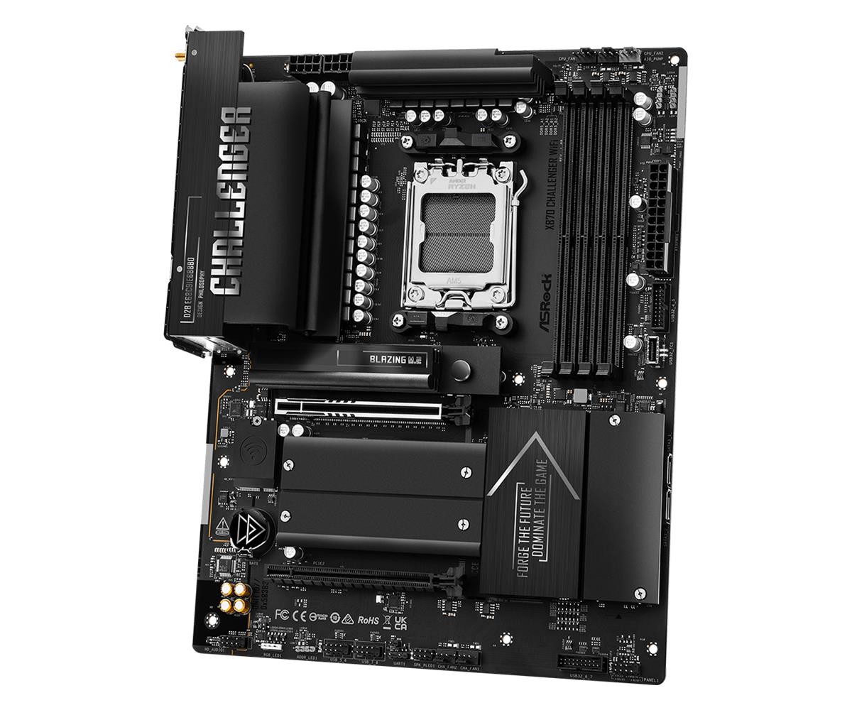 Mainboard ASROCK AMD X870 Socket AM5 ATX RAM DDR5-SDRAM 4xSlots Wi-Fi Yes Bluetooth Yes 1xNumber of M.2 (M) slots X870CHALLENGERWIFI