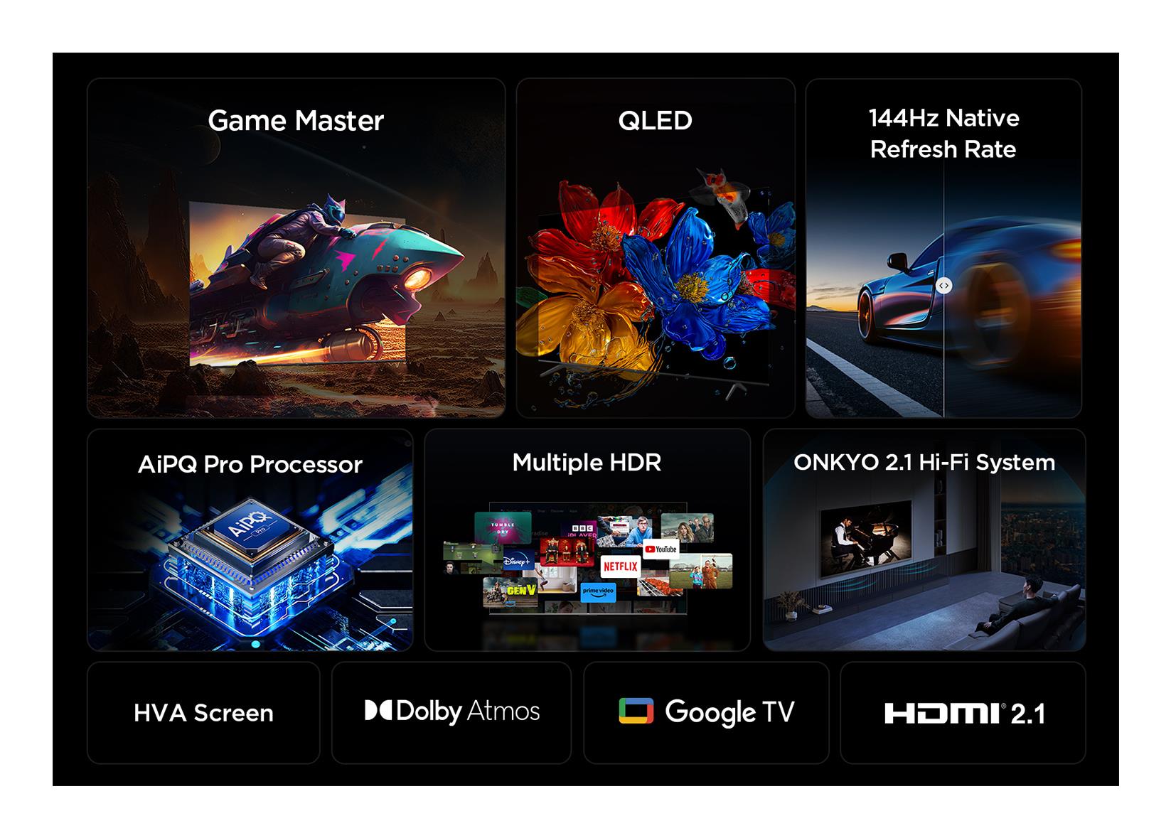 TV Set TCL 55 " 4K Ultra HD 3840 x 2160 pixels Flat 16:9 QLED 55P8K