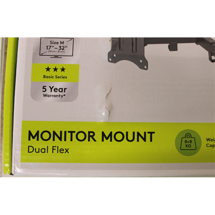 SALE OUT. Goobay Dual Monitor Mount Flex, Black | Goobay Dual Monitor Mount Flex | Swivel, Tilt, Rotation | 17-32 " | Ma