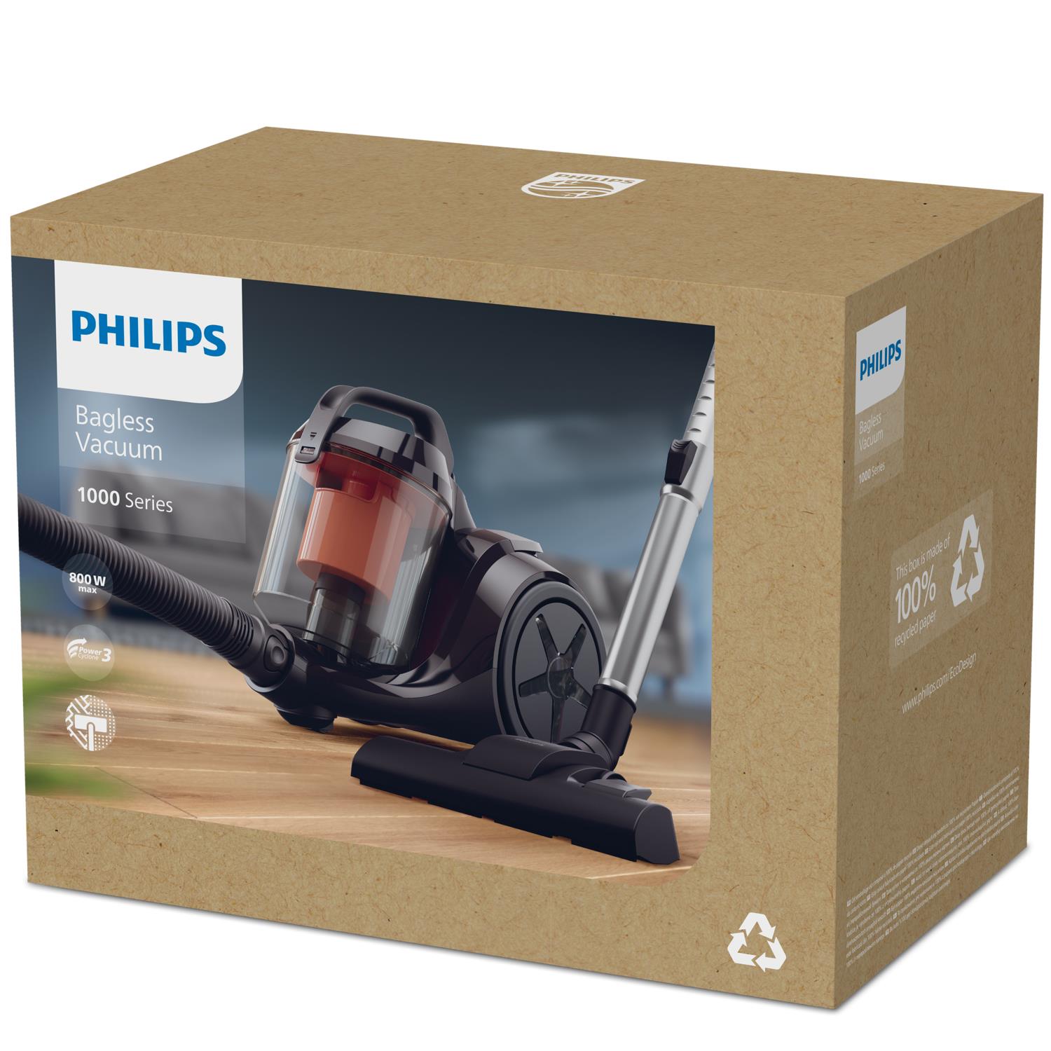 Vacuum Cleaner PHILIPS Input power 800 W Dust capacity 1.3 L Cylinder vacuum Cleaning type Dry Dust container Bagless Colour Black XB1142/10