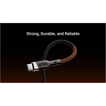 Aten 240W USB-C to USB-C Braided Charging Cable, 2 m | 2L-3102P240 | USB-C to USB-C