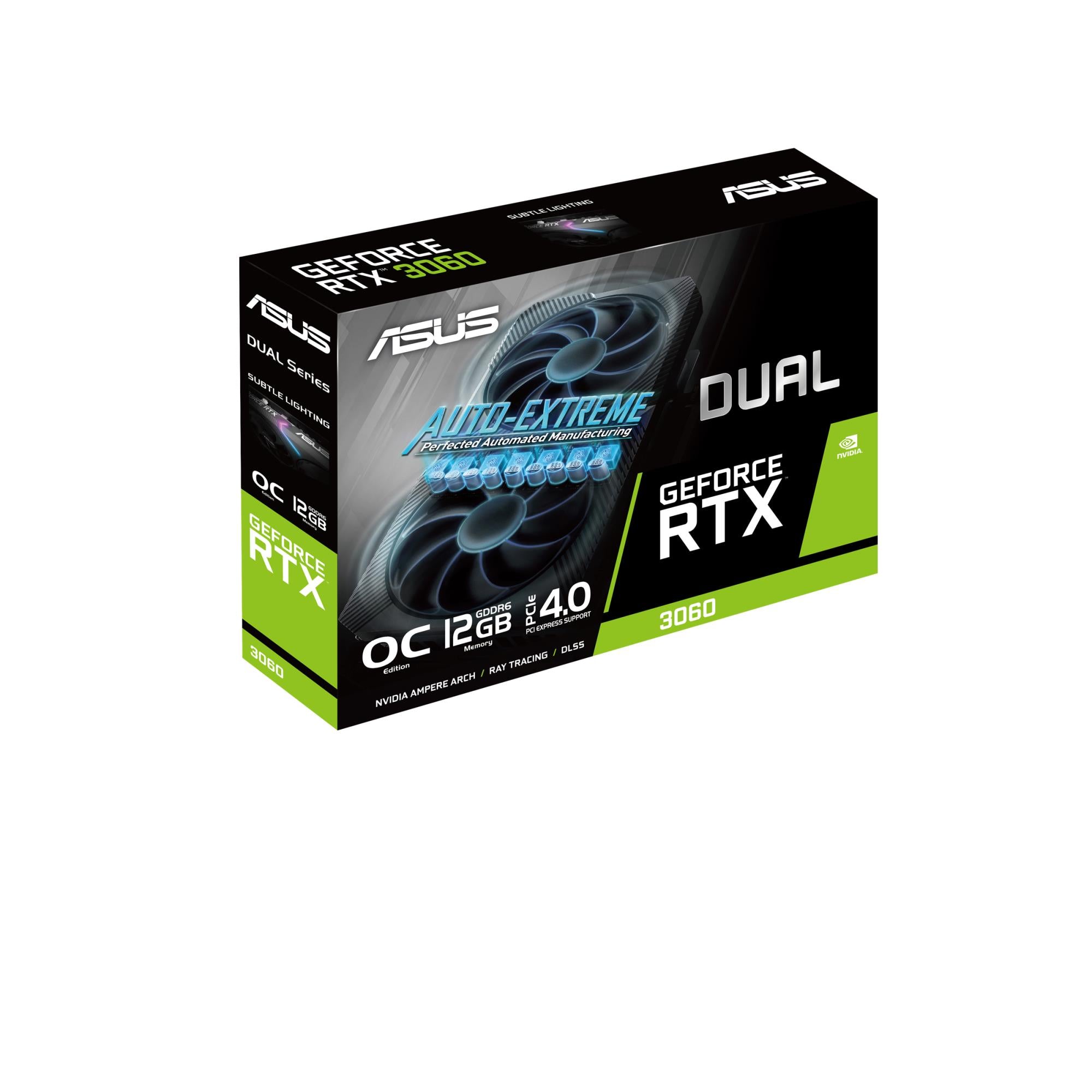 Graphics Card ASUS NVIDIA GeForce RTX 3060 12 GB 192 bit PCIE 4.0 16x GDDR6 GPU 1837 MHz 1xHDMI 3xDisplayPort DUAL-RTX3060-O12G-V2