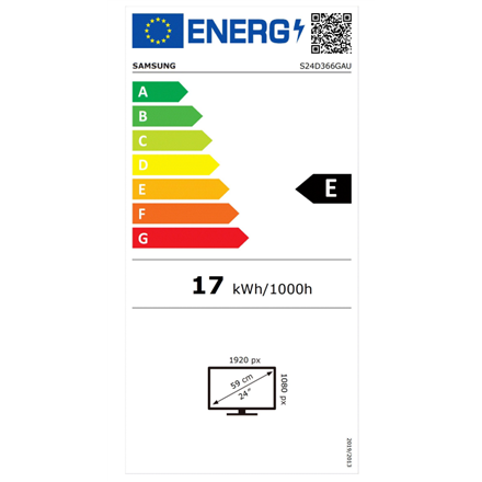 Samsung | LS24D366GAUXEN | 24 " | VA | FHD | 16:9 | 100 Hz | 4 ms | 1920 x 1080 pixels | 250 cd/m² | HDMI ports quantity
