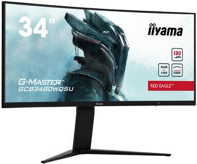 LCD Monitor IIYAMA 34" Gaming/Curved/21 : 9 Panel VA 3440x1440 21:9 180Hz Matte 0.4 ms Speakers Height adjustable Tilt Colour Black GCB3480WQSU-B1