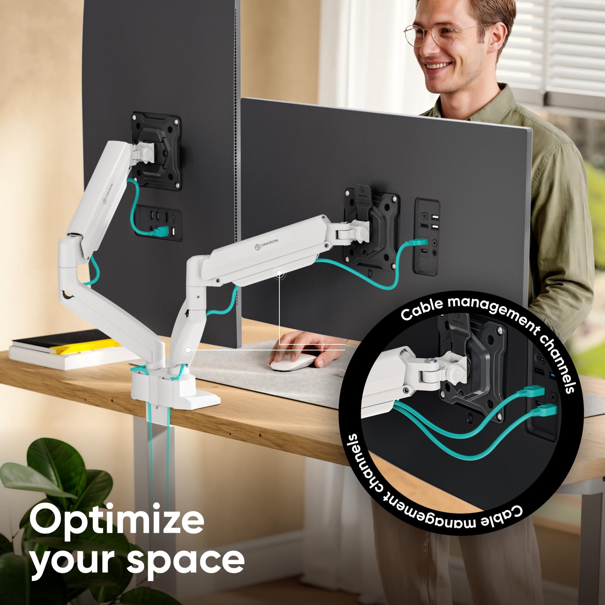 MONITOR ACC DESK MOUNT/13-32" BLK/WHT G160-BW ONKRON