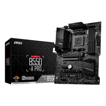 MSI | B550-A PRO | Processor family AMD | Processor socket AM4 | DDR4 DIMM | Memory slots 4 | Supported hard disk drive 