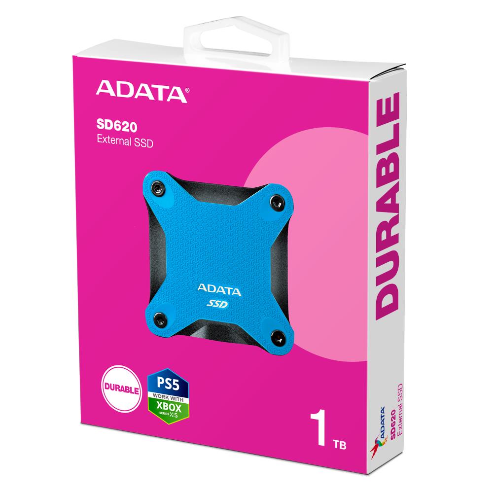 External SSD ADATA SD620 1TB USB 3.2 Write speed 460 MBytes/sec Read speed 520 MBytes/sec SD620-1TCBL