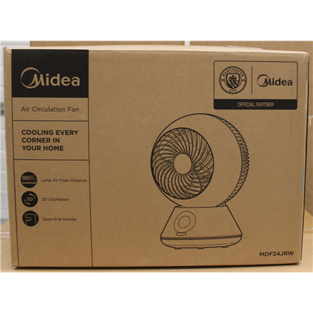 SALE OUT. | Midea Fan | MDF24JRW TurboForce | Table Fan | Number of speeds 5 | Oscillation | Remote control | White | DE