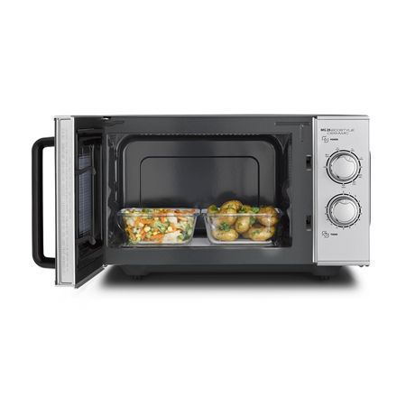 Caso | Ceramic Microwave Oven with Grill | MG 25 Ecostyle | Free standing | 900 W | 25 L | Grill | Silver