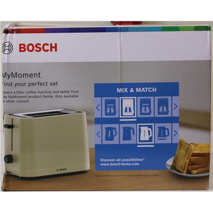 SALE OUT. Bosch TAT3M127 MyMoment Compact toaster, 950 W, 2 slots, Beige | SALE OUT. Compact Toaster | TAT3M127 MyMoment