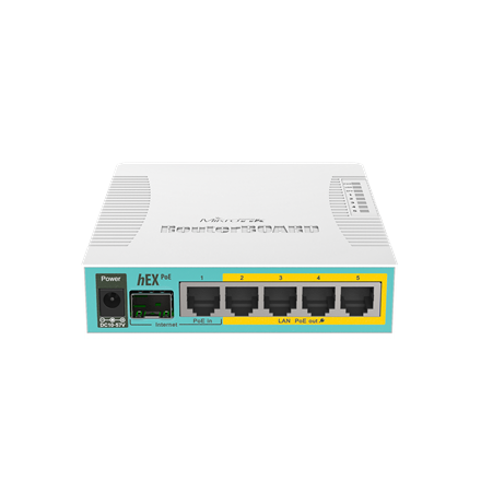 Mikrotik Wired Ethernet Router RB960PGS, hEX PoE, CPU 800MHz, 128MB RAM, 16MB, 1xSFP, 5xGigabit LAN, 1xUSB, Power Output