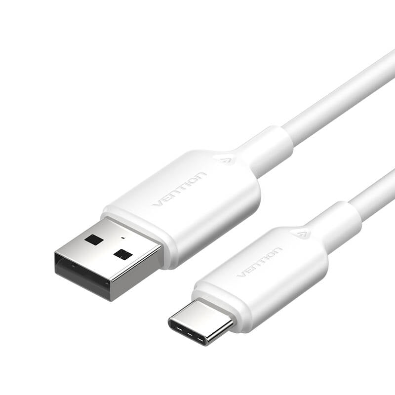 USB 2.0 A to USB-C 3A cable Vention CTQWF 1M (white) - Image 1