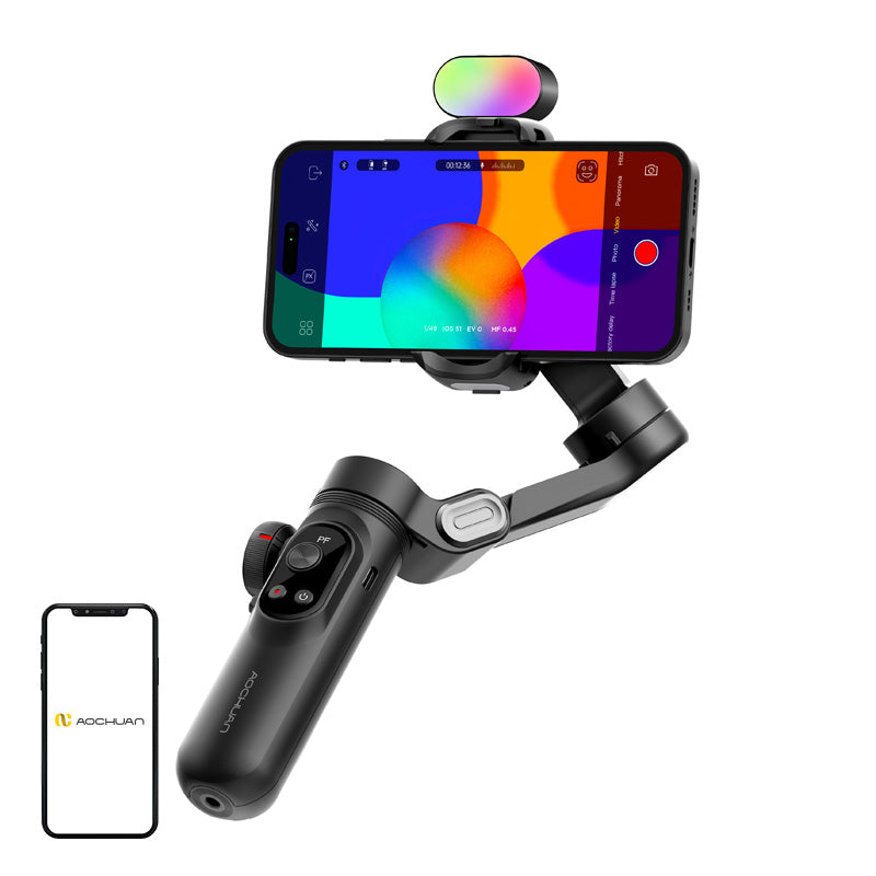AOCHUAN X Pro Gimbal with RGB Lighting (Black) - Image 1