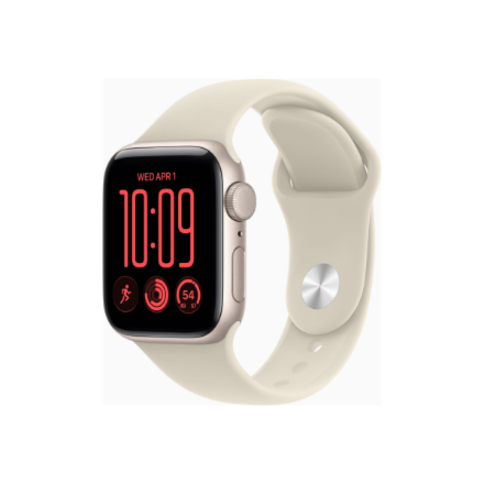 Apple Watch SE 3 GPS 40mm Starlight Aluminium Case with Sand Sport Band - S/M | Apple