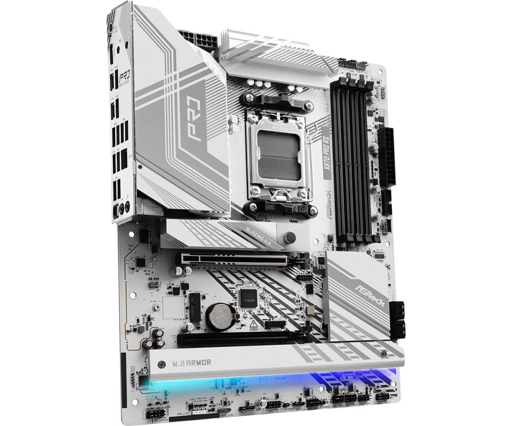 Mainboard ASROCK AMD X870 SAM5 ATX Memory DDR5 Memory slots 4 1xPCI-Express 4.0 16x 1xPCI-Express 5.0 16x 4xM.2 1xHDMI 6xUSB 2.0 4xUSB 3.2 2xUSB-C 1xOptical S/PDIF 1xRJ45 2xAudio port X870PRORS