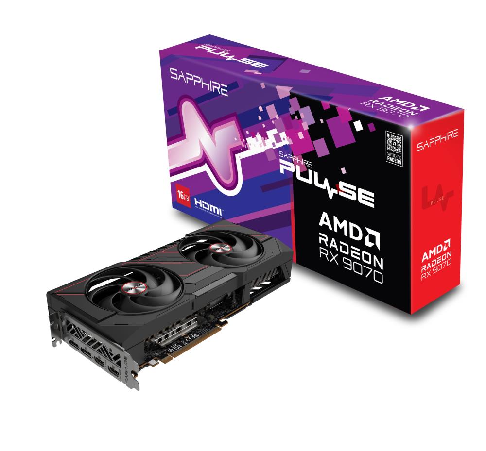 Graphics Card SAPPHIRE AMD Radeon RX 9070 16 GB GDDR6 256 bit PCIE 5.0 16x Dual Slot Fansink 2xHDMI 2xDisplayPort 11349-03-20G