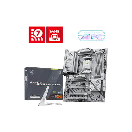 MSI MAG B850 GAMING PLUS MAX WIFI | Processor family AMD | Processor socket AM5 | DDR5 | Supported hard disk drive inter
