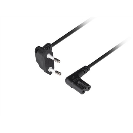 Lanberg CEE 7/16 to EC 320 C7 Euro (radio) power cord 1.8m angled VDE | CA-C7CA-12CC-0018-BK