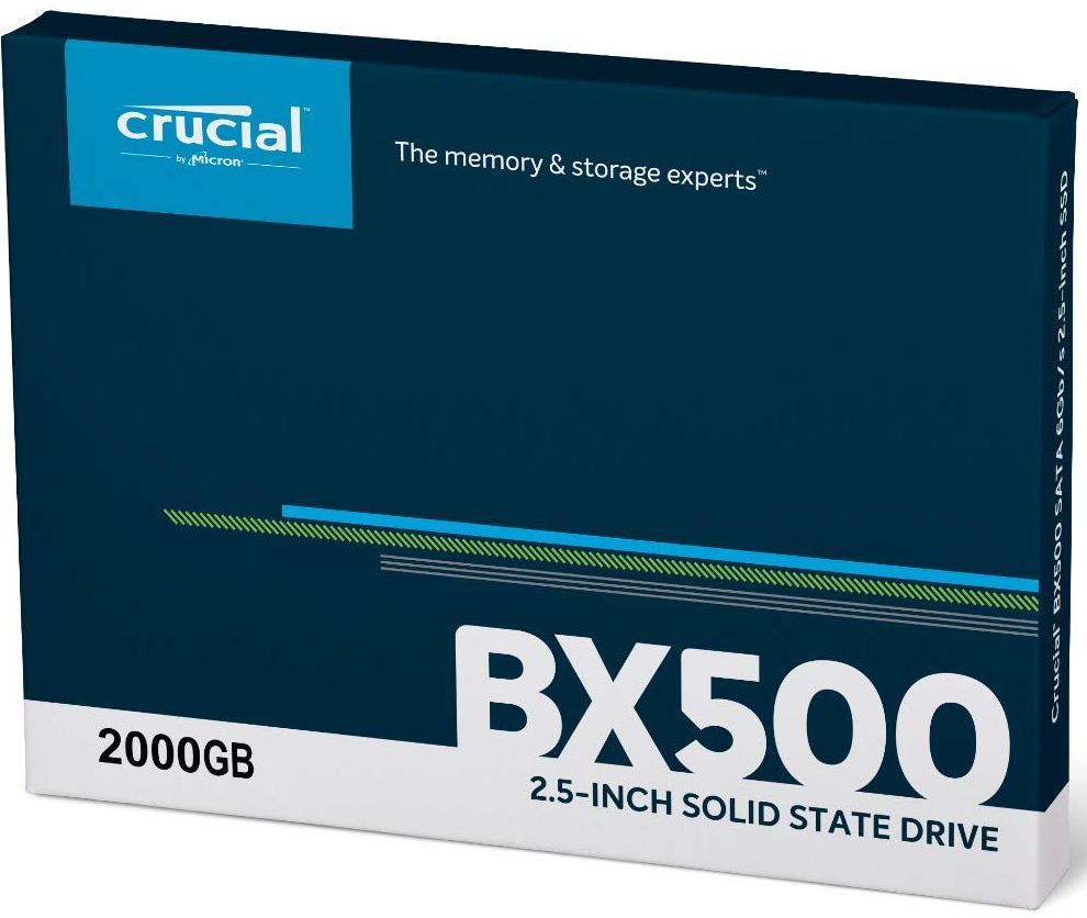 SSD CRUCIAL BX500 2TB SATA 3.0 Write speed 500 MBytes/sec Read speed 540 MBytes/sec 2,5" TBW 720 TB MTBF 1500000 hours CT2000BX500SSD1
