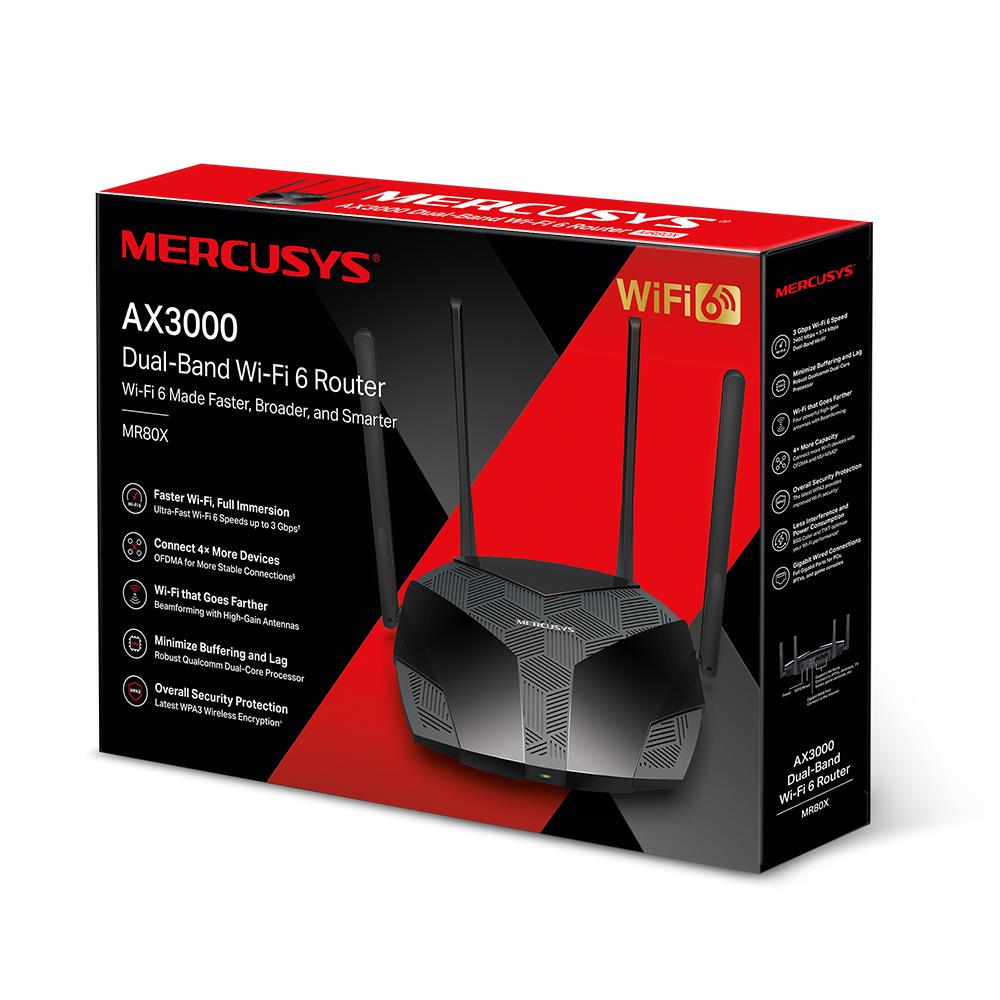Wireless Router MERCUSYS Wireless Router IEEE 802.11a IEEE 802.11b IEEE 802.11g IEEE 802.11n IEEE 802.11ac IEEE 802.11ax MR80X