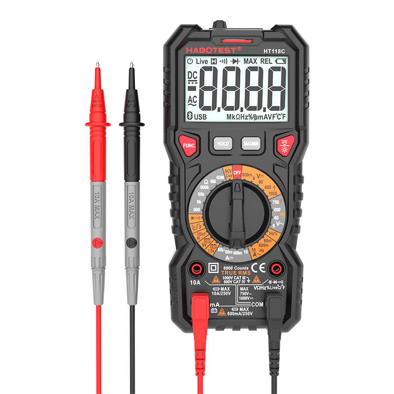 Digital Multimeter with Flashlight Habotest HT118C, True RMS, NCV, battery testing - Image 3