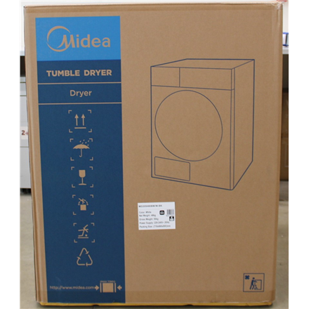 SALE OUT. | Midea Dryer Machine | MD205H80BW/W-BK | Energy efficiency class C | Front loading | 8 kg | LED | Depth 60 cm