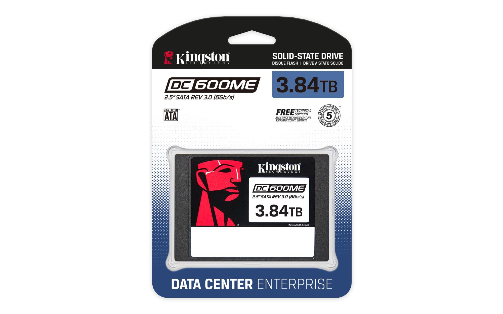 SSD KINGSTON 3840 GB Serial ATA III 2.5" Write speed 530 MB/s Read speed 560 MB/s 7008xTBW rating MTBF 2000000 h SEDC600ME/3840G