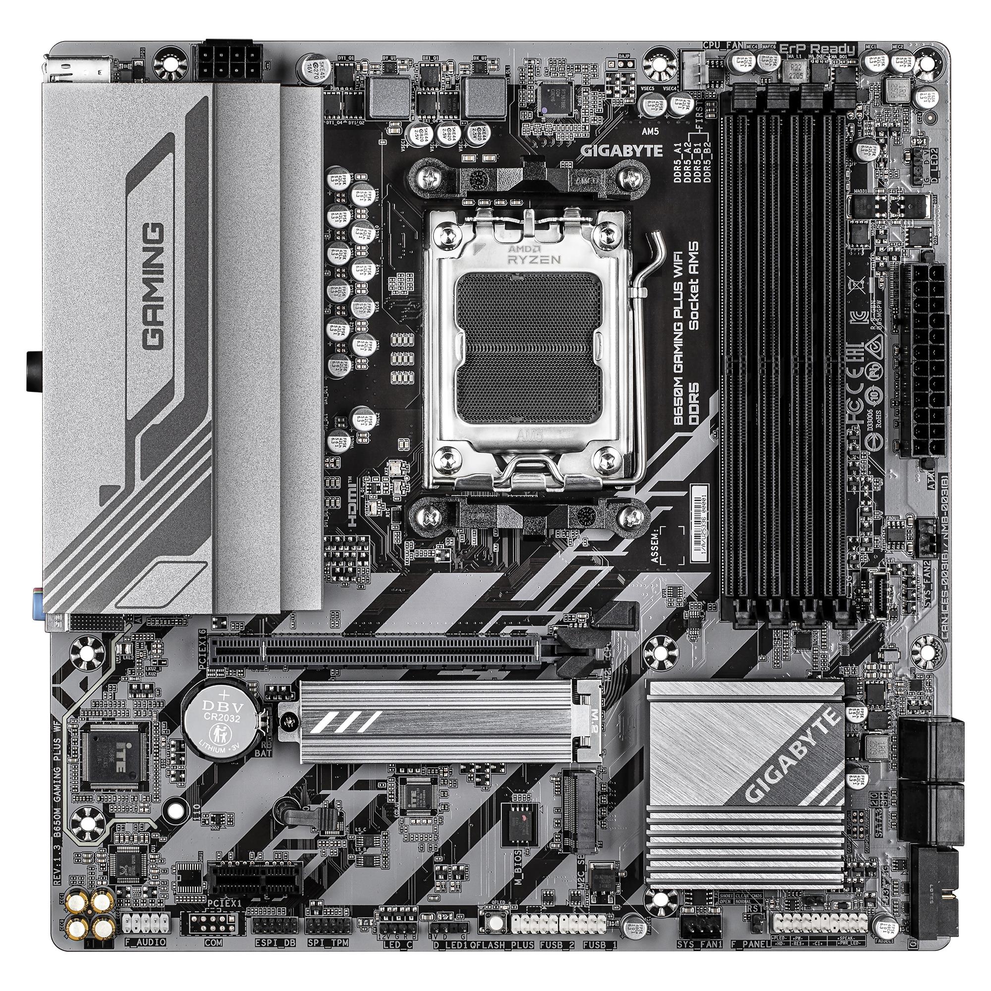 Mainboard GIGABYTE AMD B650 SAM5 Micro-ATX Memory DDR5 Memory slots 4 B650MGAMINGPLUSWF1.3