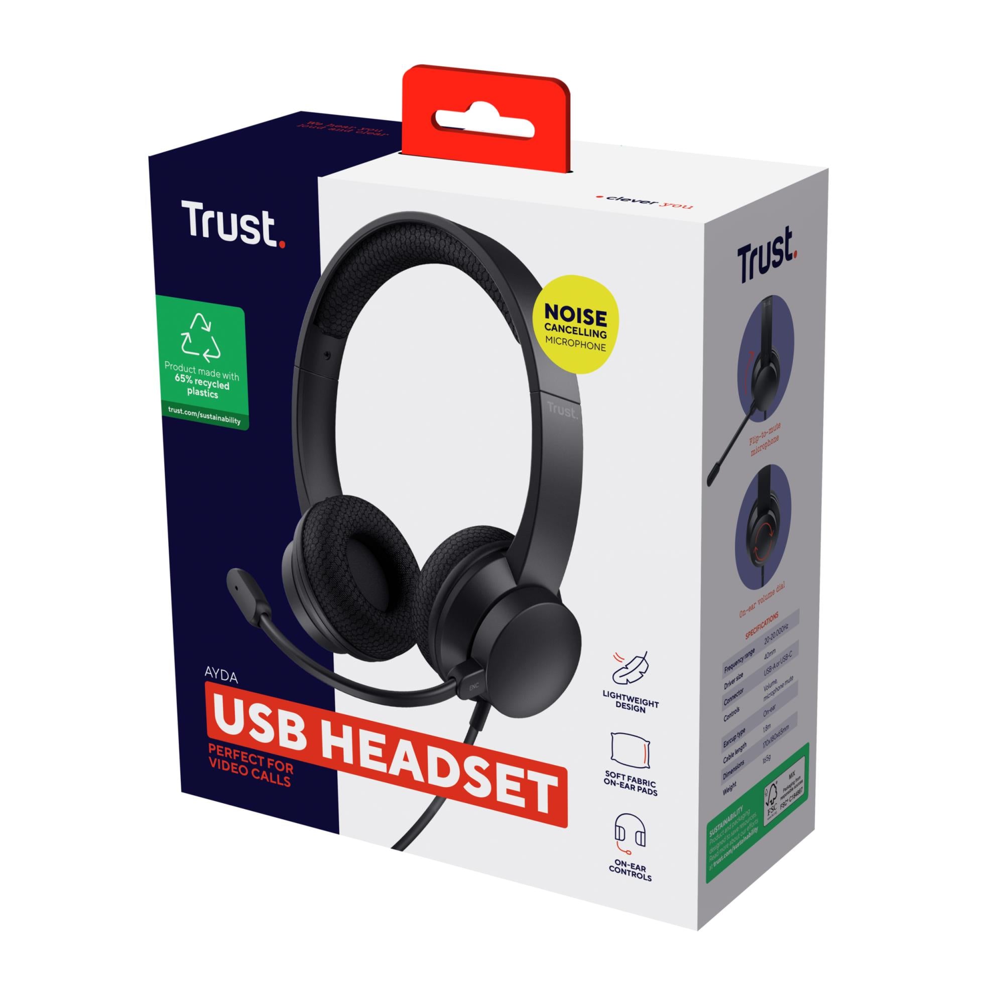 HEADSET AYDA USB-ENC PC/25089 TRUST
