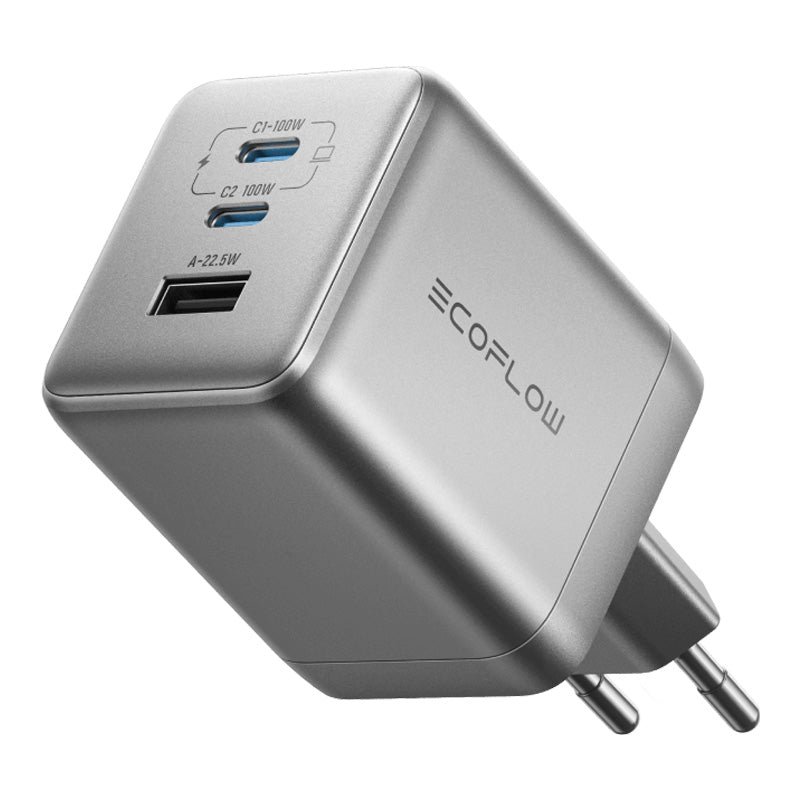 EcoFlow RAPID Pro 100W mains charger, 2xUSB-C, 1xUSB-A, GaN - Image 1