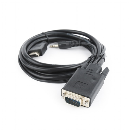 Cablexpert HDMI to VGA and  Audio Adapter Cable, Single Port, 1.8m, Black | Cablexpert