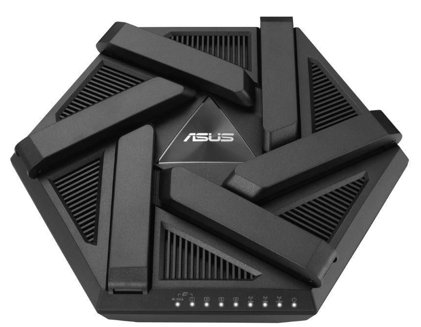 Wireless Router ASUS Wireless Router 7800 Mbps Mesh Wi-Fi 5 Wi-Fi 6 Wi-Fi 6e IEEE 802.11a IEEE 802.11b IEEE 802.11n USB 3.2 1 WAN 3x10/100/1000M 1x2.5GbE Number of antennas 6 RT-AXE7800