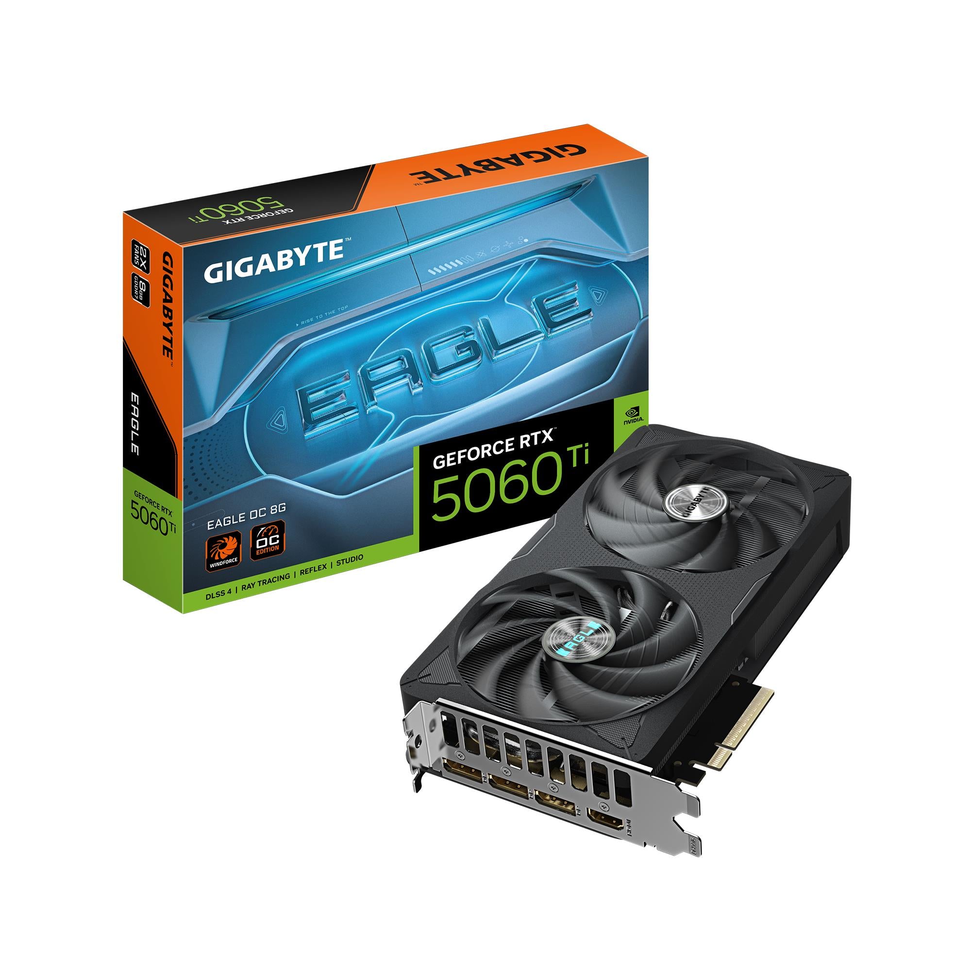 Graphics Card GIGABYTE NVIDIA GeForce RTX 5060 Ti 8 GB GDDR7 128 bit PCIE 5.0 16x Dual Slot Fansink GV-N506TEAGLEOC-8GD