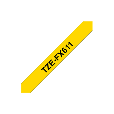 Brother | TZe-FX611 Flexible ID Laminated Tape | Black on Yellow | TZe | 8 m | 6 cm