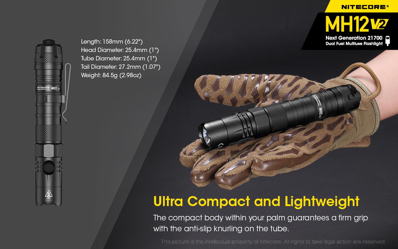 FLASHLIGHT MH SERIES/1200 LUMENS MH12 V2 NITECORE