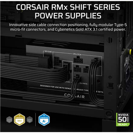 Corsair Fully Modular ATX Power Supply (EU) | RM750x SHIFT | 750 W | Black