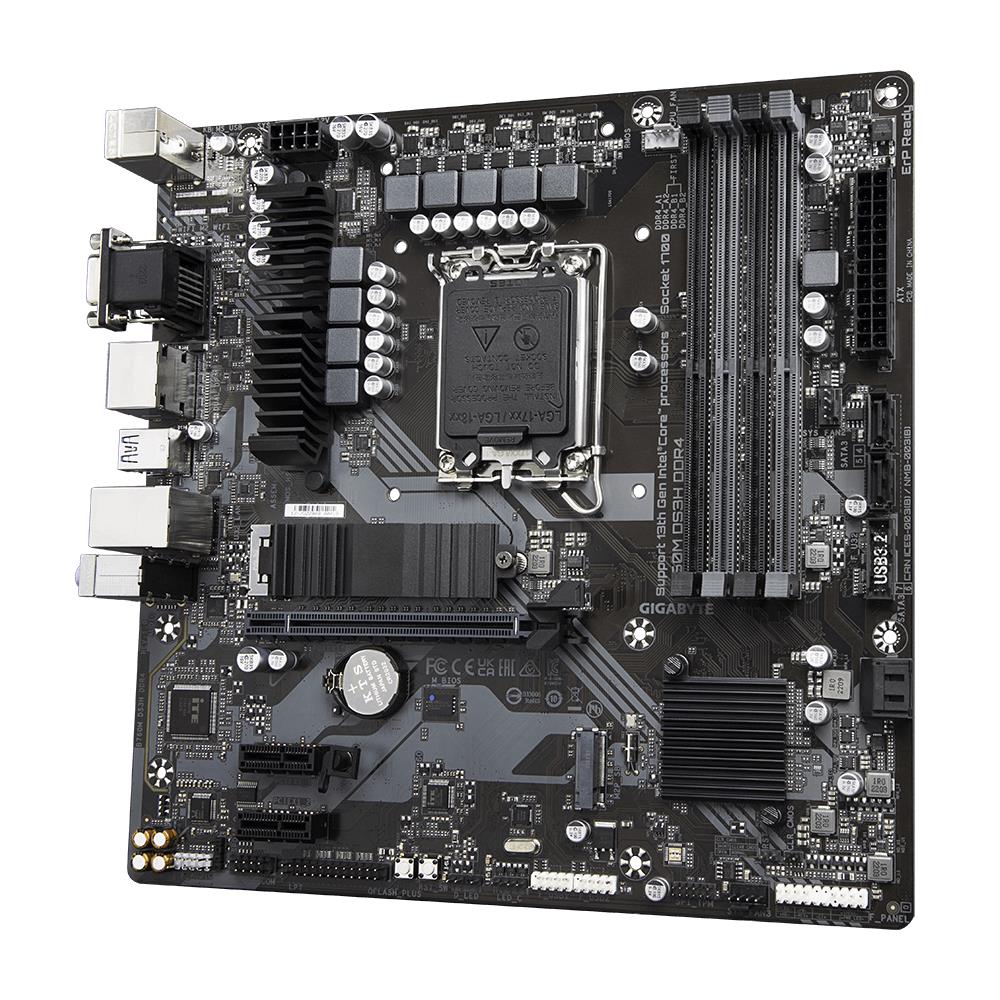 Mainboard GIGABYTE Intel B760 Express LGA1700 Micro-ATX Memory DDR4 Memory slots 4 2xPCI-Express 3.0 1x 1xPCI-Express 4.0 16x 2xM.2 1x15pin D-sub 1xHDMI 2xDisplayPort 2xUSB 2.0 3xUSB 3.2 1xUSB-C 1xPS/2 1xRJ45 3xAudio port B760MDS3HDDR4