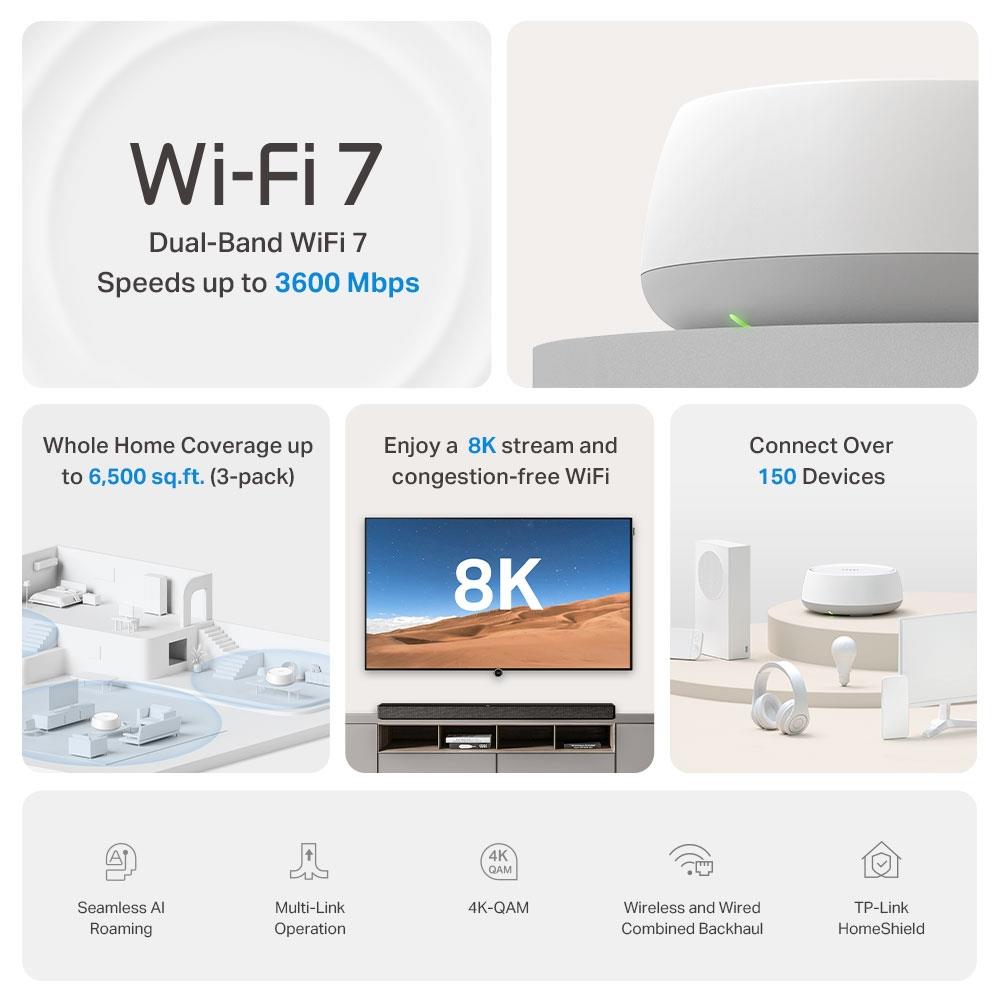 Wireless Router TP-LINK 3-pack Mesh Number of antennas 4 DECOBE22(3-PACK)