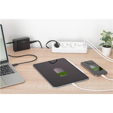 Digitus 3-way office socket strip with 2x USB-A and 1x USB-C connections | DA-70626
