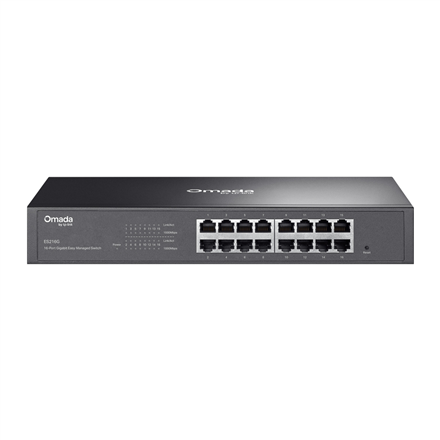 ES216G | TP-LINK Omada 16-Port Gigabit Easy Managed Switch | Desktop/Rackmountable | Managed | Power supply type 100-240