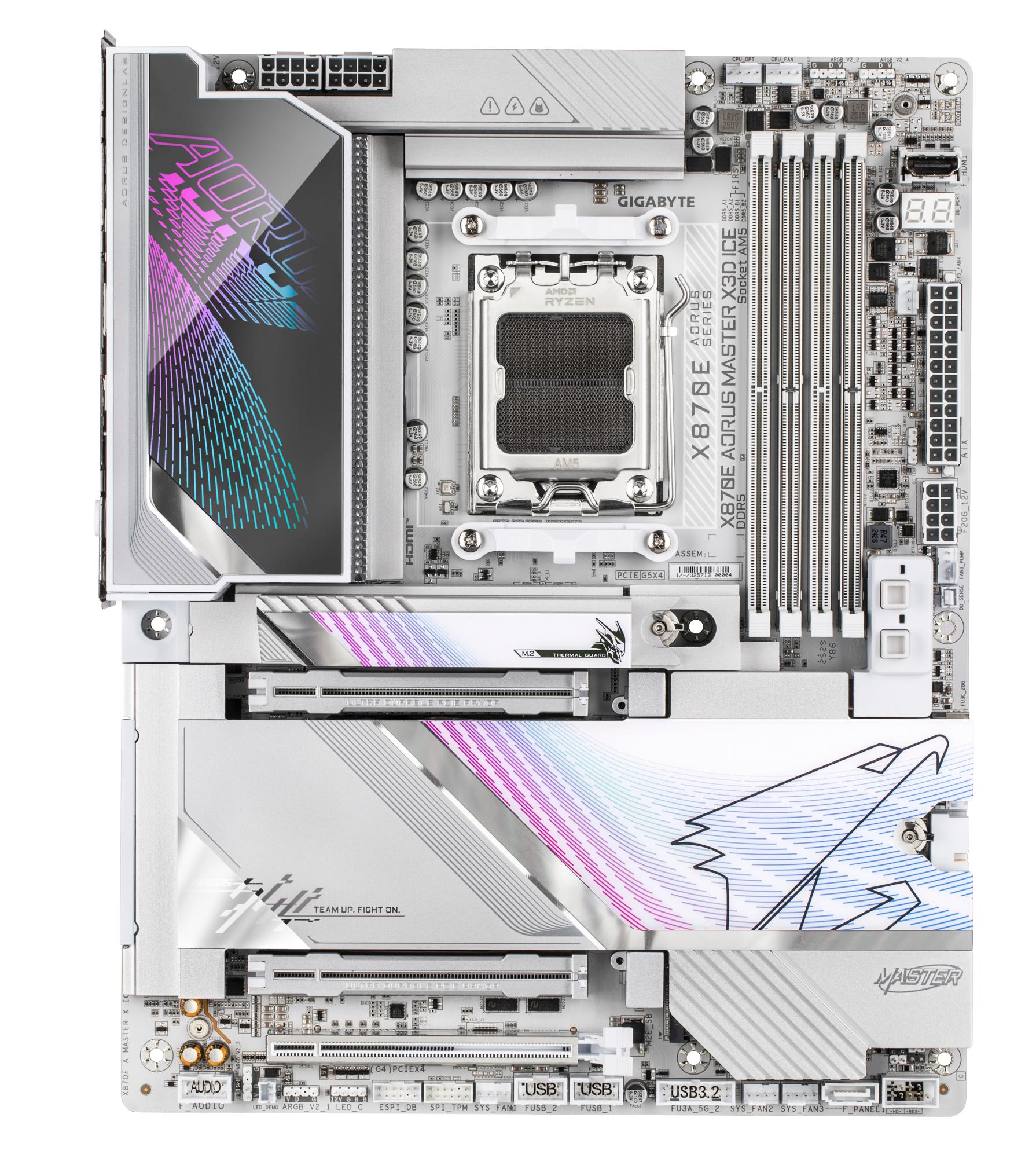 Mainboard GIGABYTE AMD X870E Socket AM5 ATX RAM DDR5-SDRAM 4xSlots Wi-Fi Yes Bluetooth Yes 5xNumber of M.2 (M) slots X870E A MASTER X ICE X870EAMASTERXICE