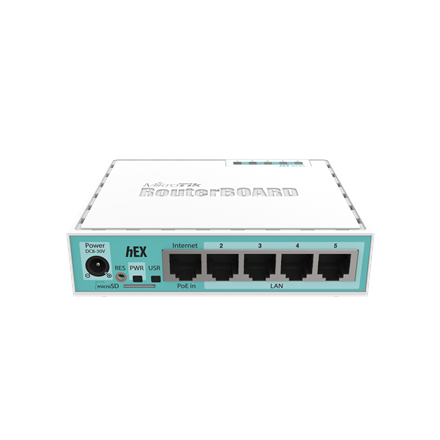 Mikrotik Wired Ethernet Router (No Wifi) RB750Gr3, hEX, Dual Core 880MHz CPU, 256MB RAM, 16 MB (MicroSD), 5xGigabit LAN,