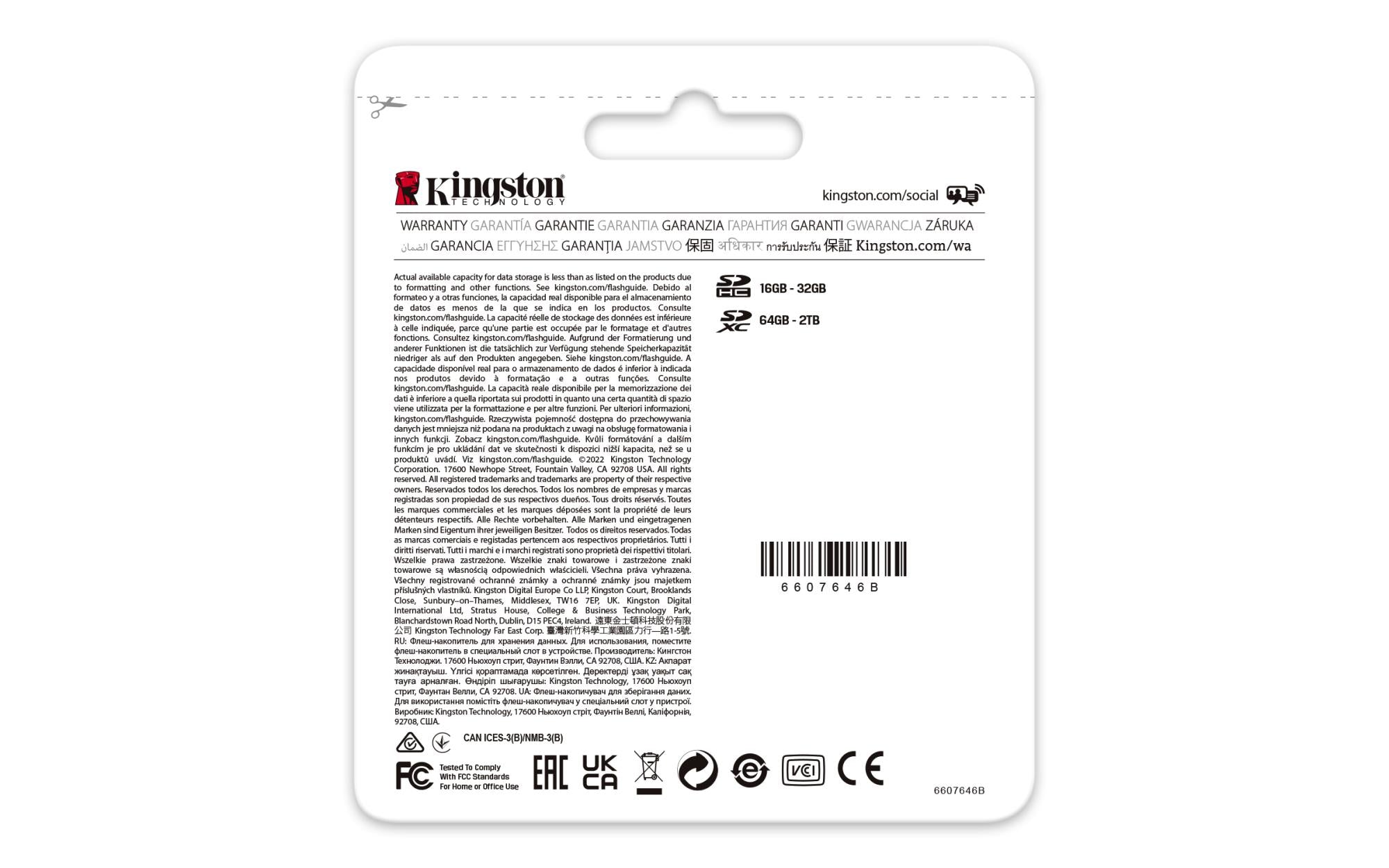 MEMORY SDXC 64GB C10/SDR2/64GB KINGSTON