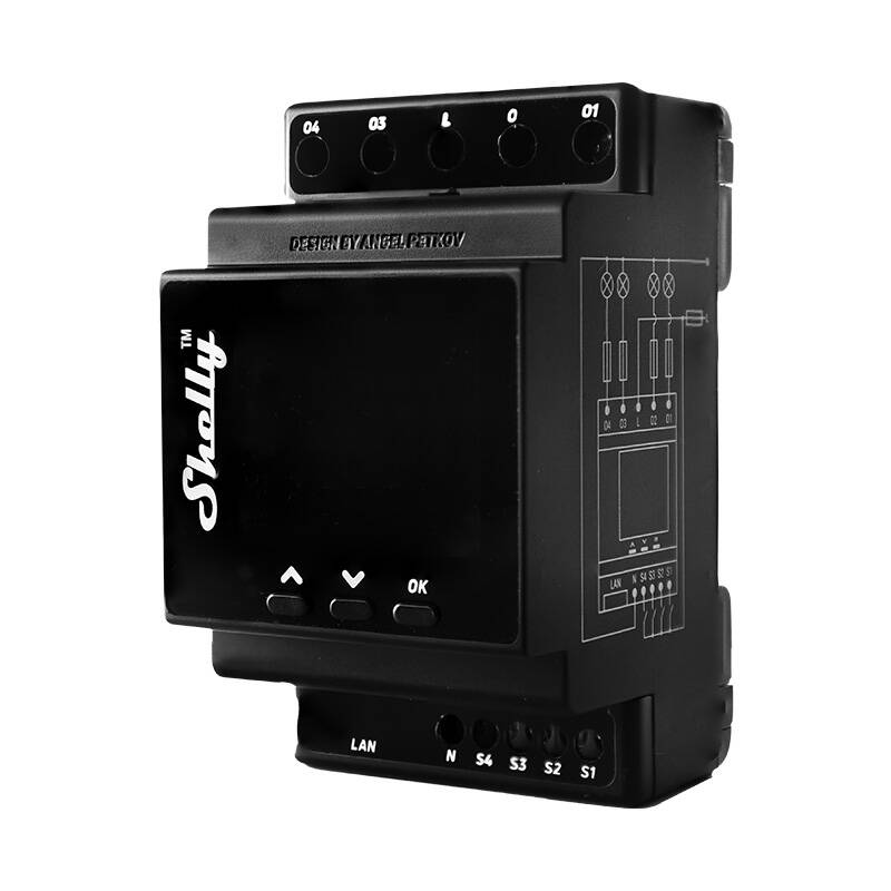 Shelly Pro 4PM DIN Rail 4-channel Relay, WiFi (Power measurement) - Image 1