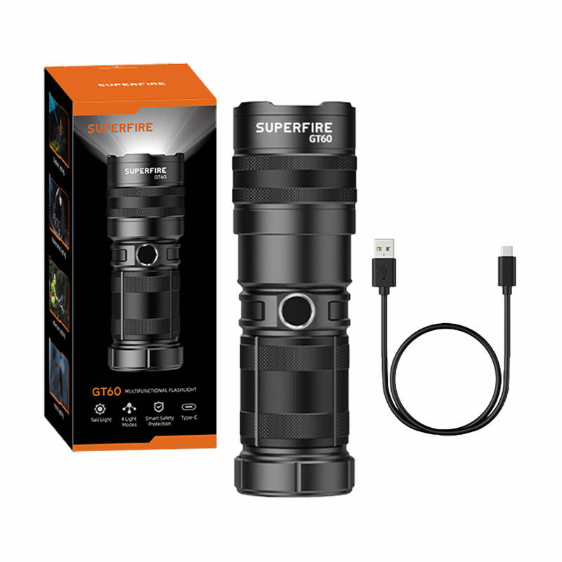 Superfire GT60 flashlight - 2600 lm, 2 modes, USB-C - Image 1