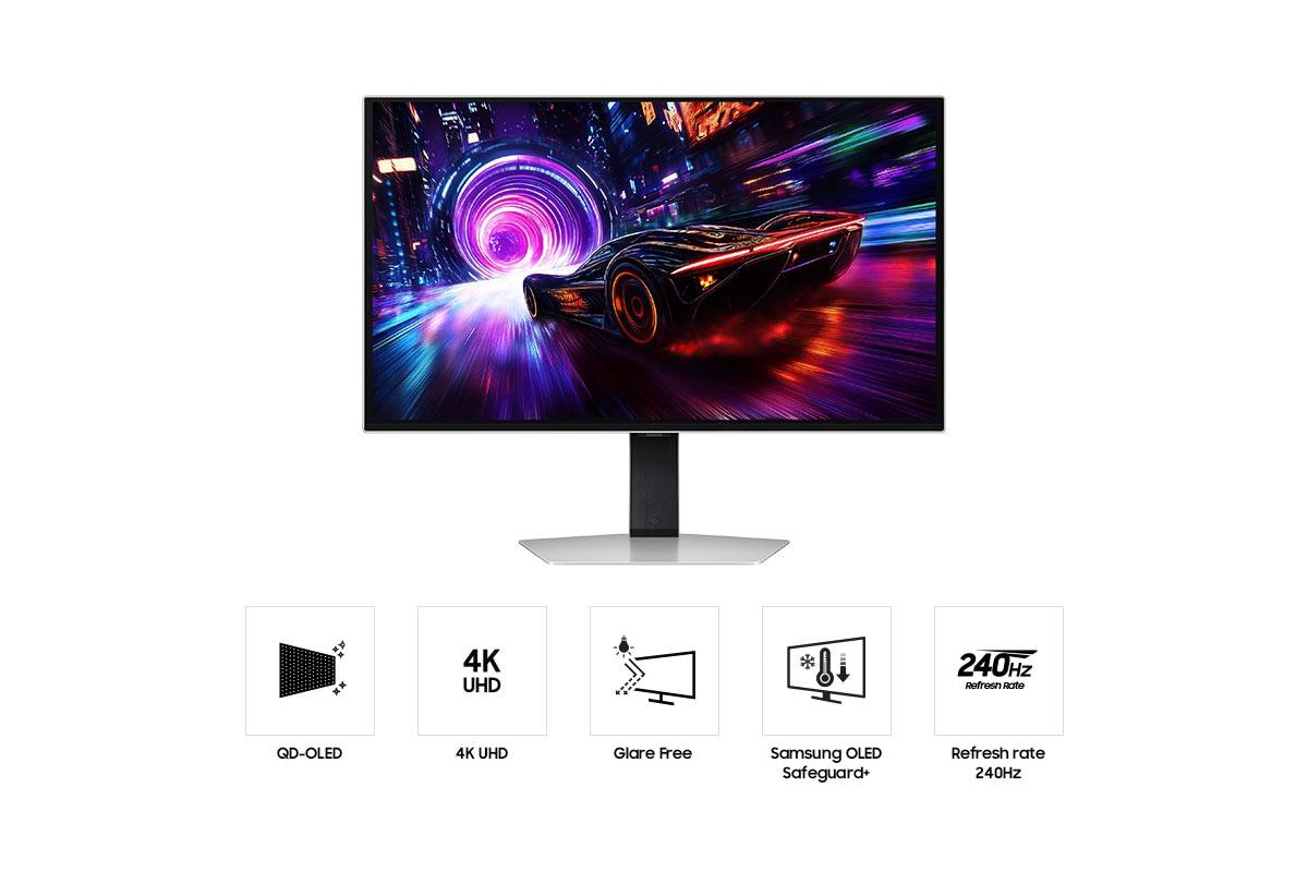 Monitor SAMSUNG S32FG810SU 32" Gaming/Smart/4K Swivel Pivot Height adjustable Tilt Panel OLED 3840x2160 16:9 240 0.03 ms Speakers Colour Silver LS32FG810SUXEN