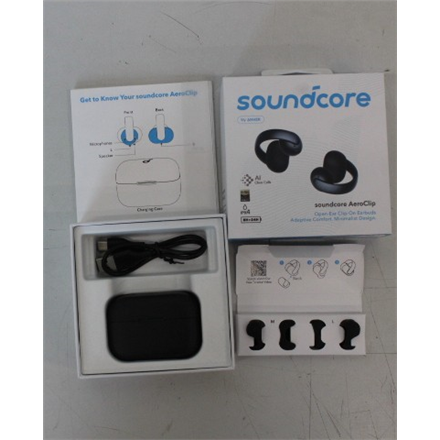 SALE OUT. Anker Soundcore AeroClip Open-Ears, Black | SALE OUT. Anker Soundcore Open-Ear Clip-On Earbuds with Adaptive C